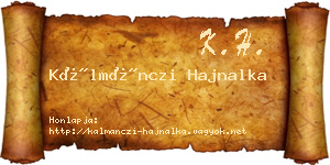 Kálmánczi Hajnalka névjegykártya